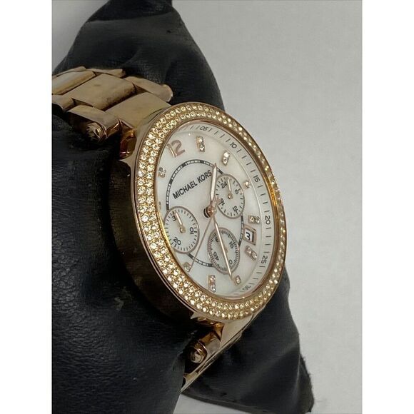 MICHAEL KORS MK5491 PARKER ROSE GOLD TONE CHRONOGRAPH DIAL  Michael Kors Parker MK5491 Women Stainless Steel Analog Dial Quartz Watch JK304